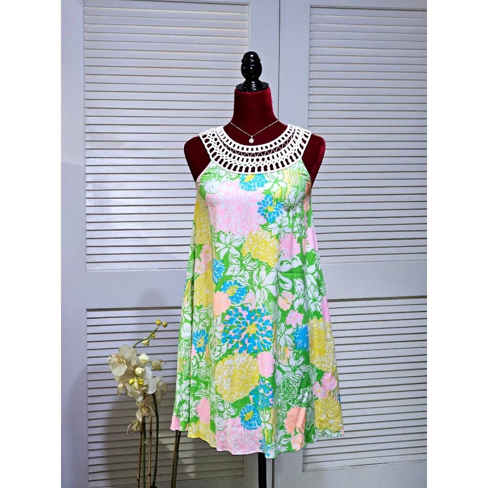 Lilly Pulitzer Women's Floral Jillie In Hibiscus Stroll Shift Dress Size Xs 2570